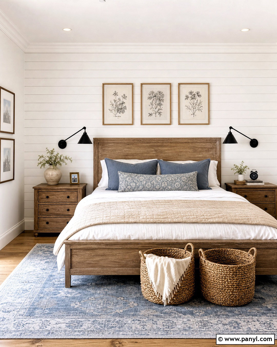 White Shiplap Wall Bedroom - 20 white wall background ideas