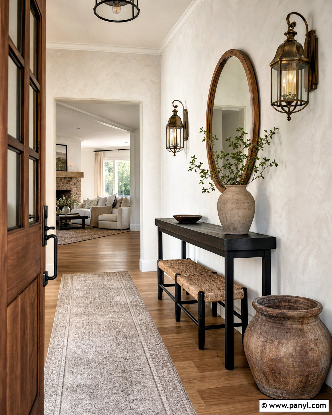 White Skip Trowel Entryway - 20 white wall paint texture ideas