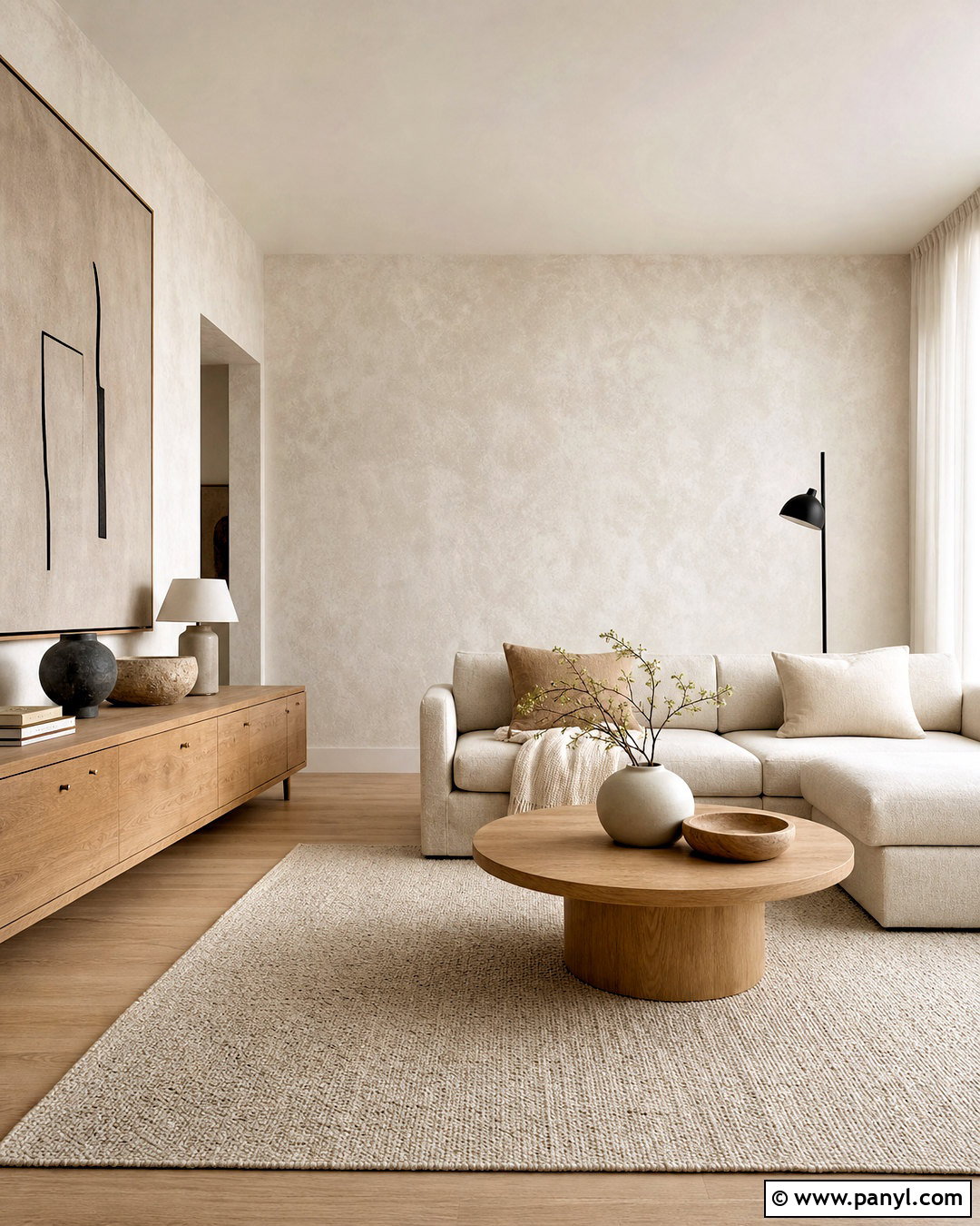 White Sponge Painted Minimalist Wall - 20 sponge painting walls