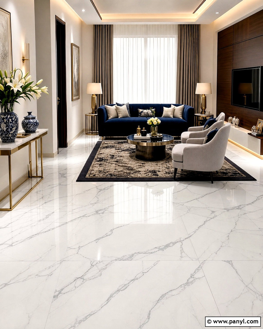 White Statuario Living Room Floor Tiles - 20 tiles for living room floor indian ideas