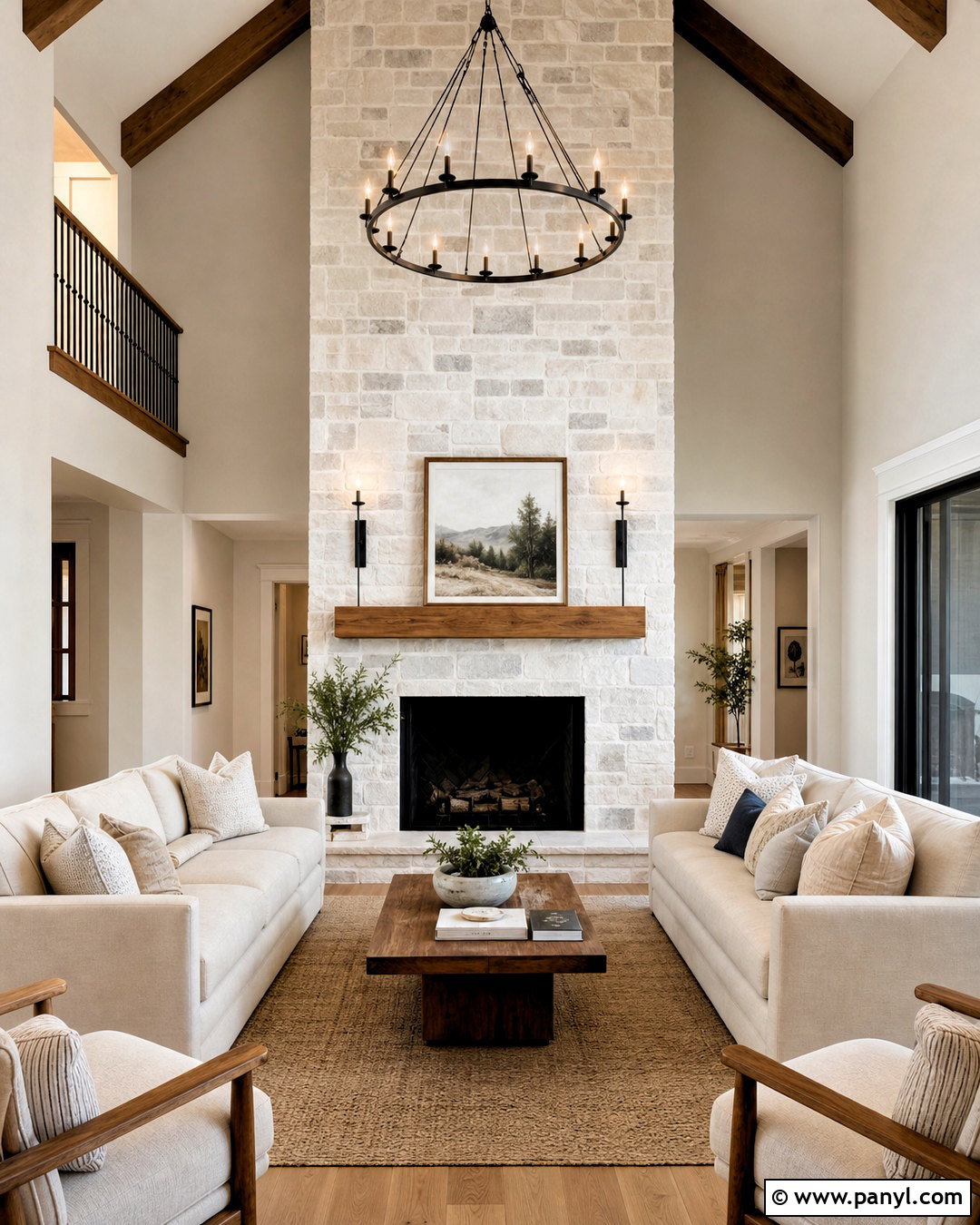 White Stone Fireplace Accent Wall - 20 white accent wall ideas