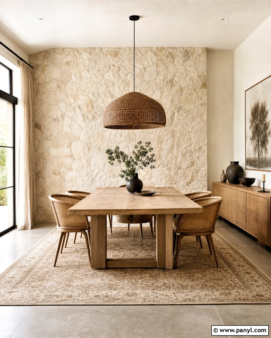 White Stone Wash Dining Room - 20 stone wash wall ideas