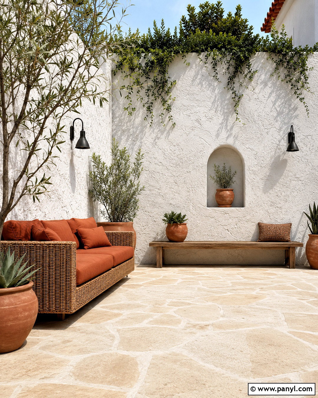 White Stucco Outdoor Wall - 20 outdoor wall covering ideas