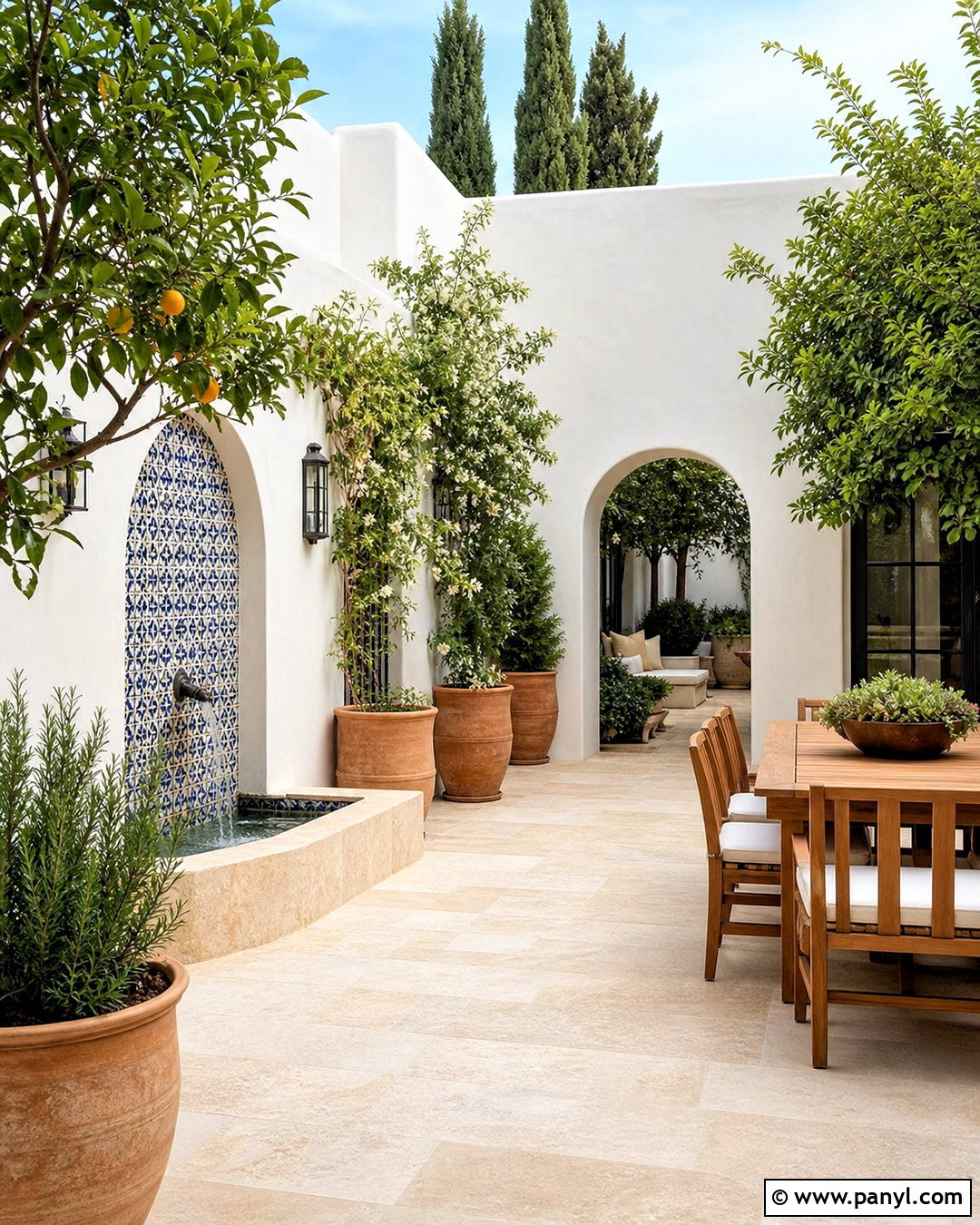 White Stucco Yard Wall - 20 yard wall design ideas