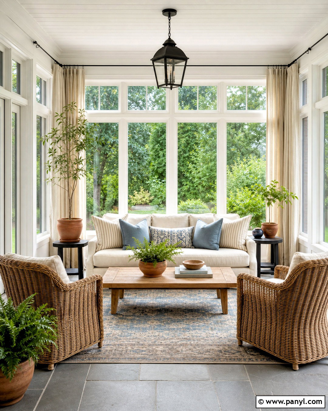 White Sunroom With White Trim - 20 white paint with white trim ideas