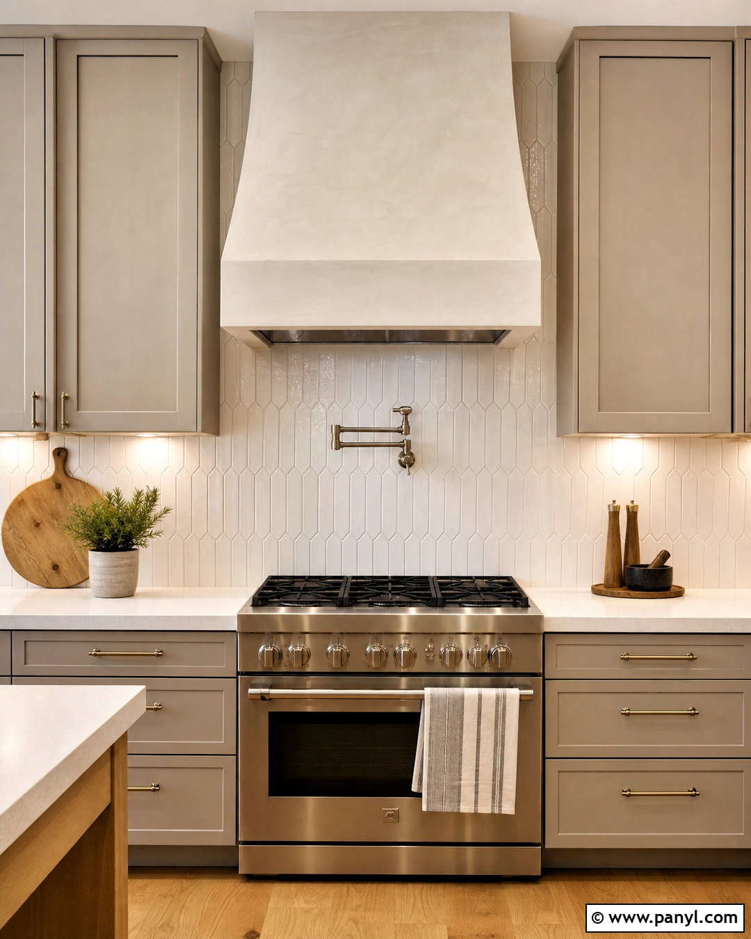 White Textured Tile Kitchen Accent Wall - 20 kitchen accent wall ideas