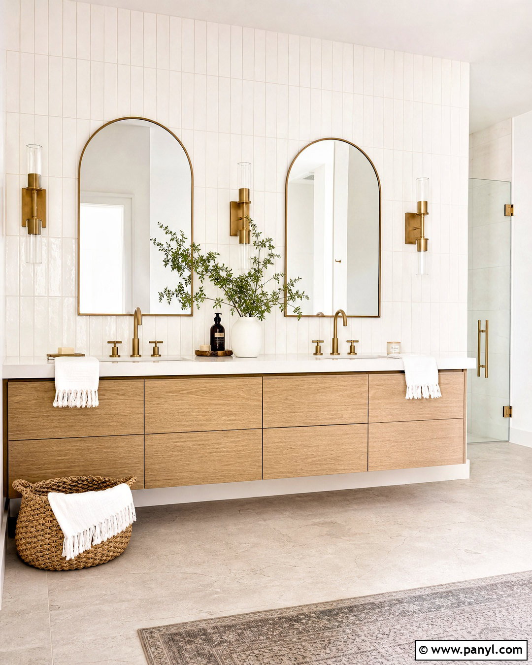 White Tile Feature Wall - 20 white feature wall ideas