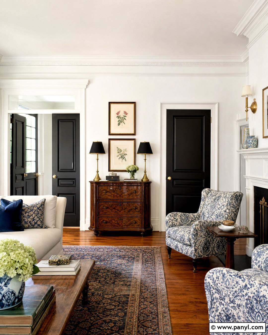 20 White Walls With Black Doors for a Stylish Modern Look