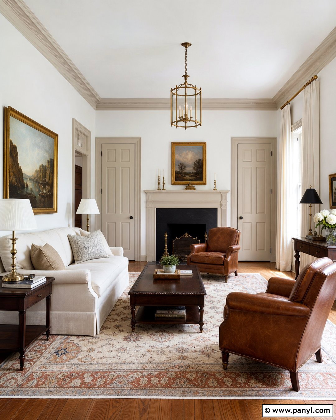 White Traditional Room With Beige Trim - 25 White Walls With Beige Trim Ideas