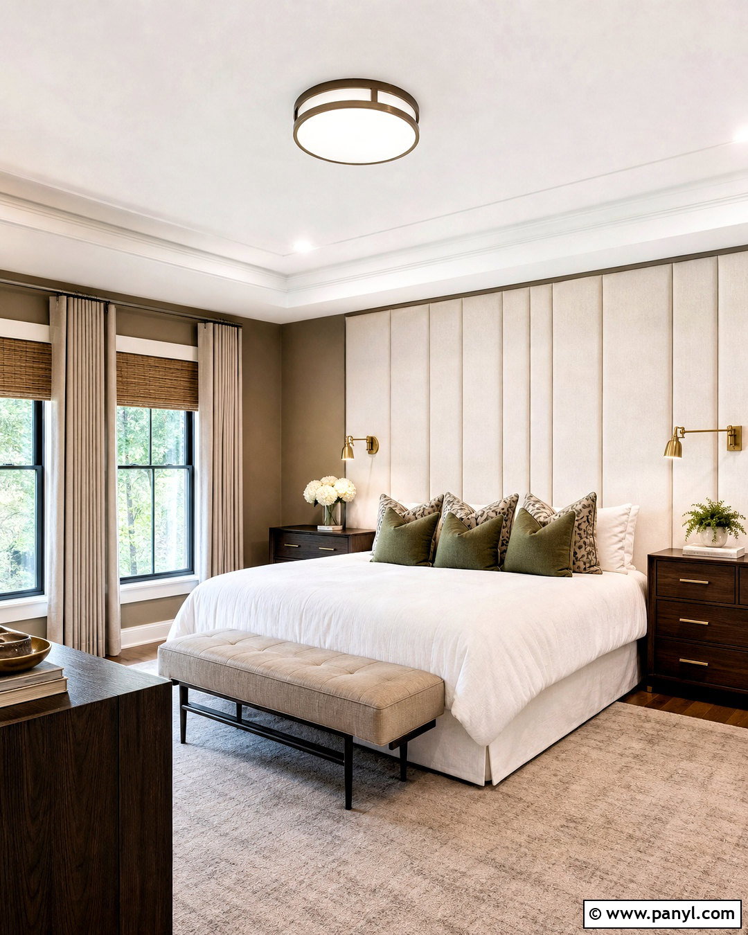 White Upholstered Accent Wall - 20 white accent wall ideas