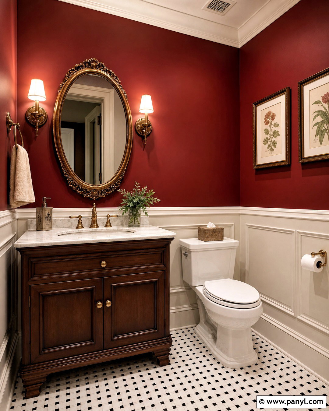 White Wainscoting Half Bathroom - 20 half bathroom paint ideas