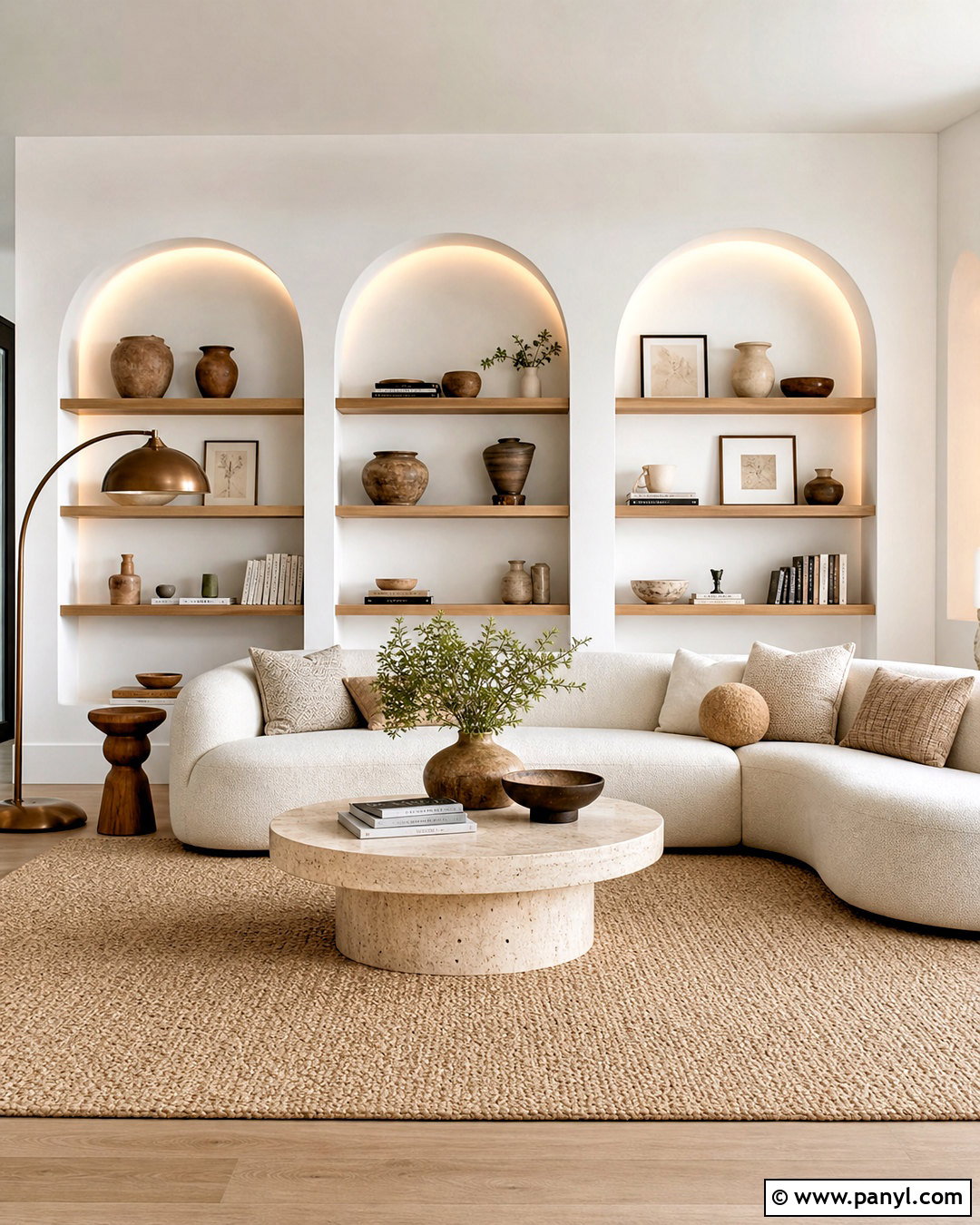 White Wall Arched Niche - 20 white wall background ideas