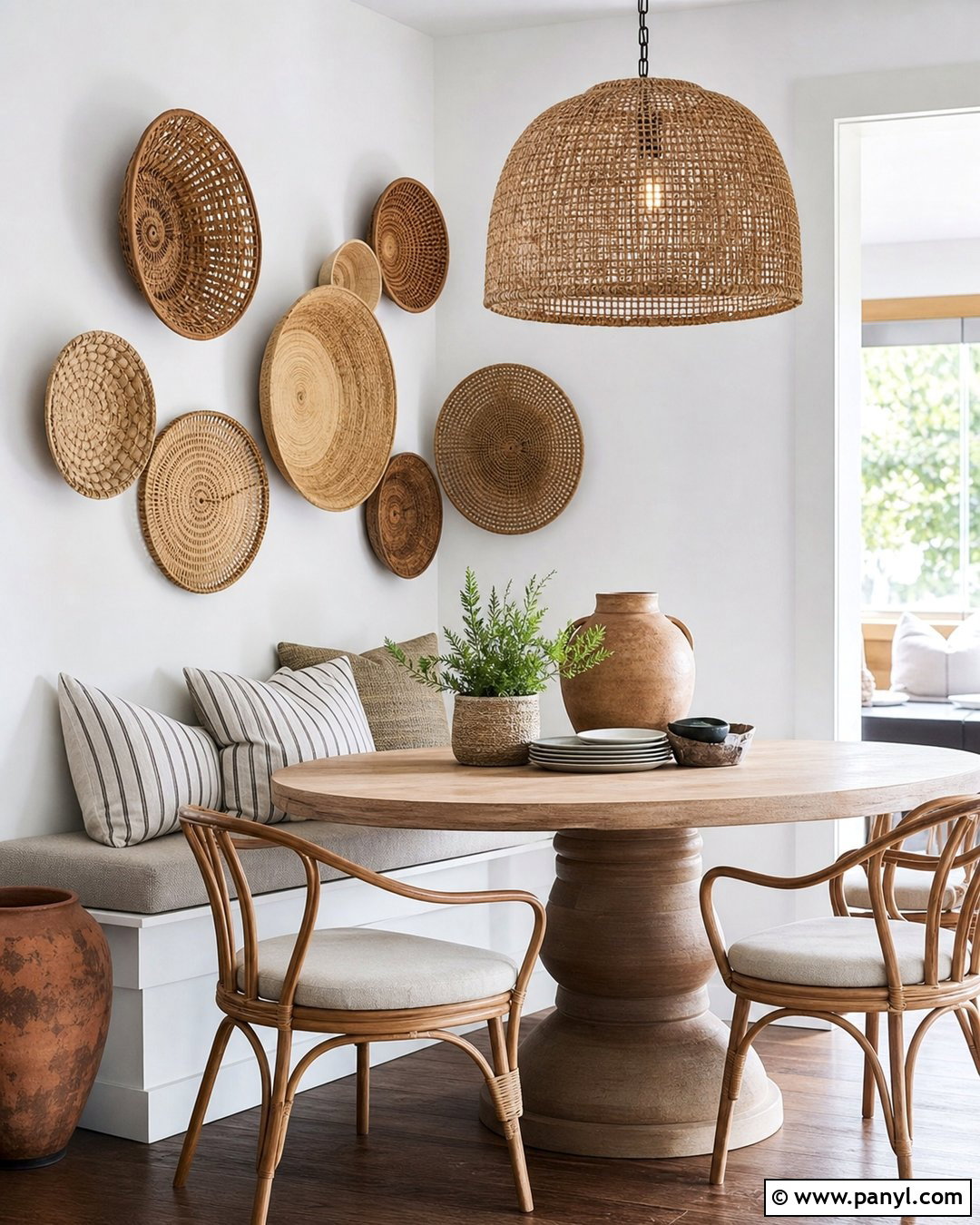 White Wall Basket Display - 35 plain white wall ideas
