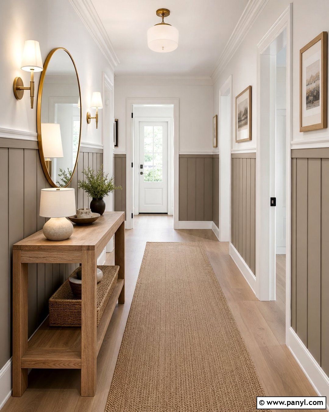 White Wall Border With Taupe Paneling - 20 Neutral Color Wall Border Ideas