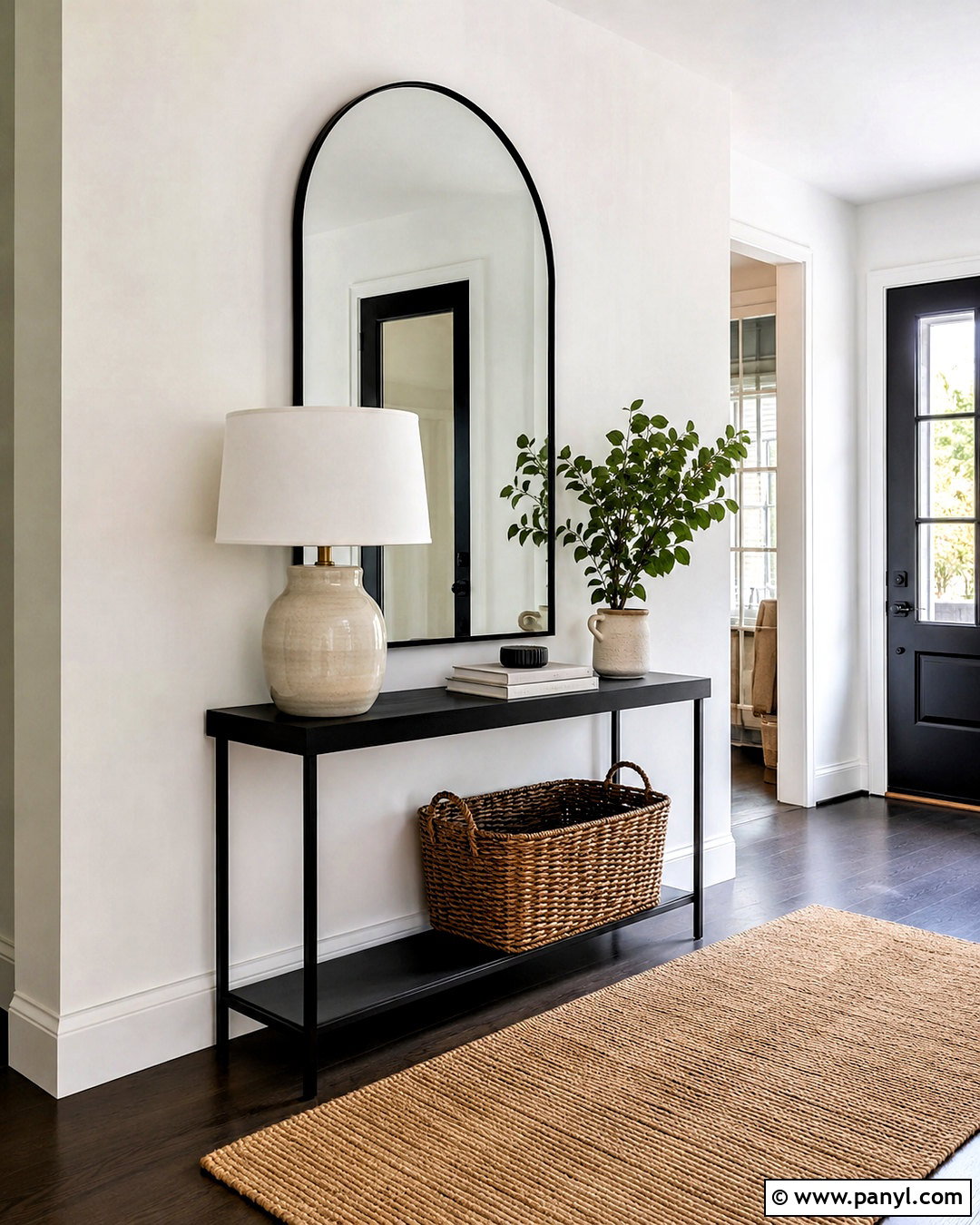 White Wall Console And Mirror - 20 White Wall Paint Damage Ideas