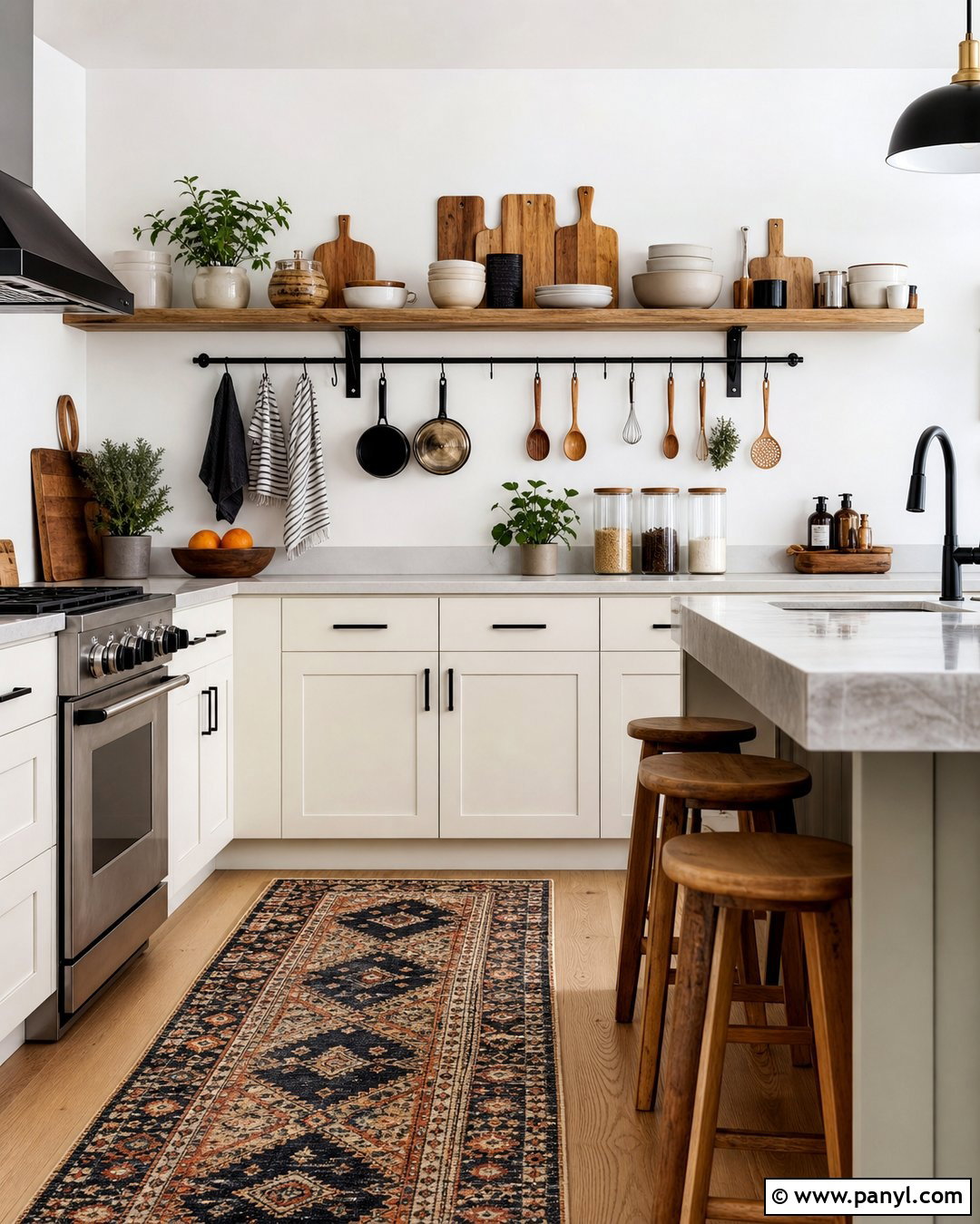 White Wall Kitchen Rail - 35 plain white wall ideas