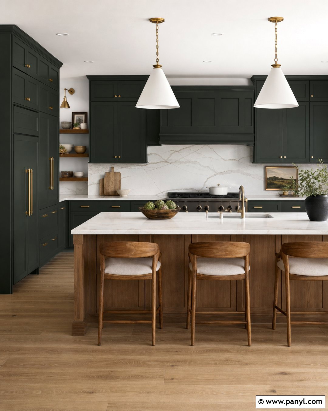 White Wall Kitchen With Dark Cabinets - 30 White Wall Interior Ideas