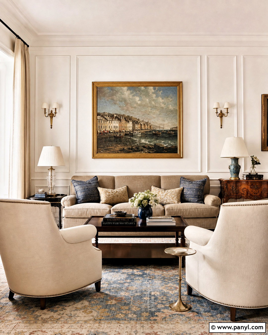 White Wall Living Room With Decorative Molding - 20 white wall living room ideas