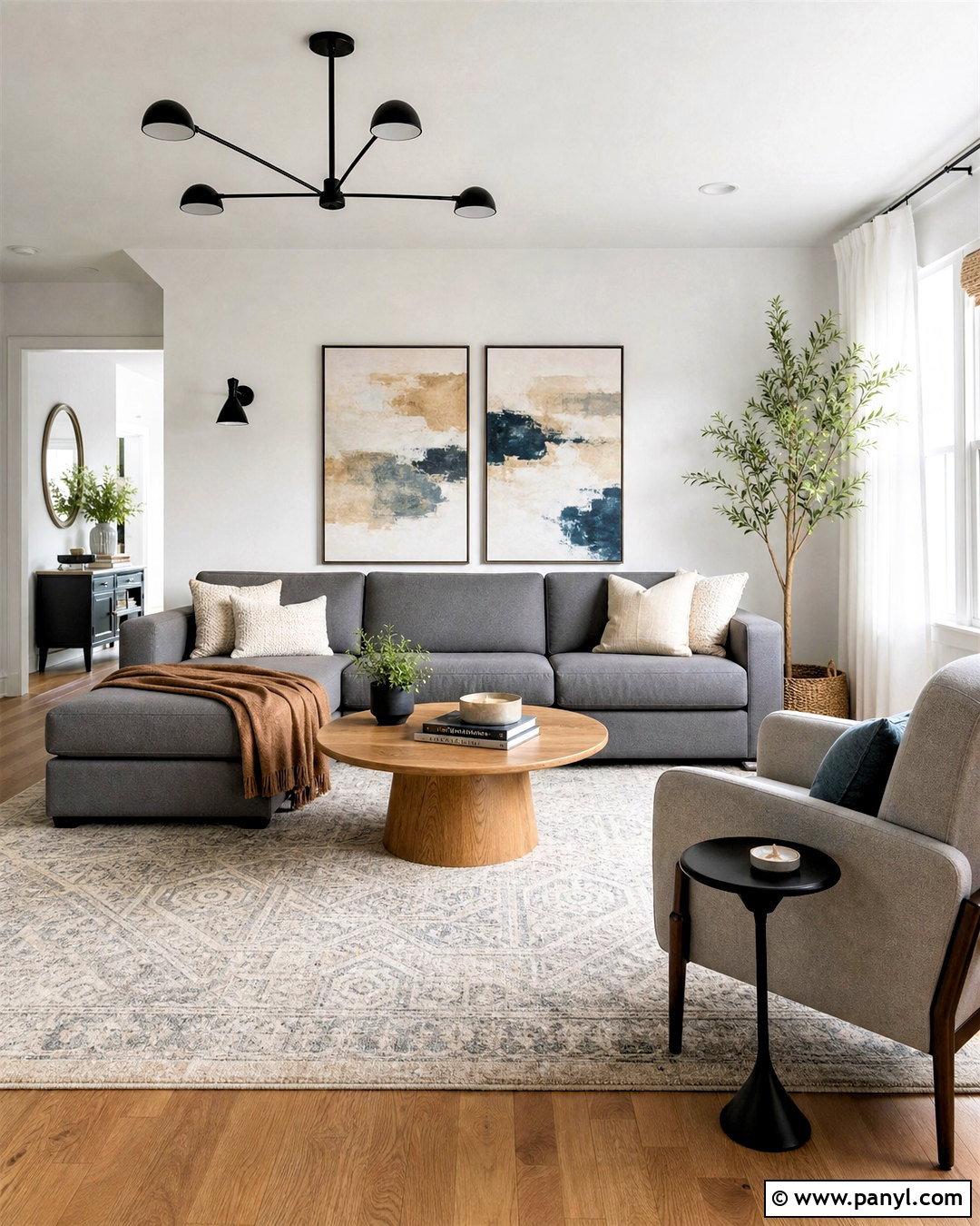 White Wall Living Room With Gray Sofa - 20 white wall living room ideas