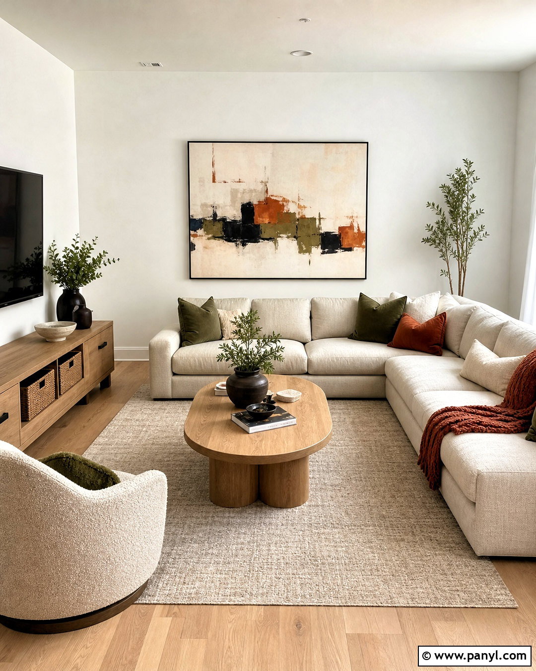 White Wall Living Room With Sectional Sofa - 20 white wall living room ideas