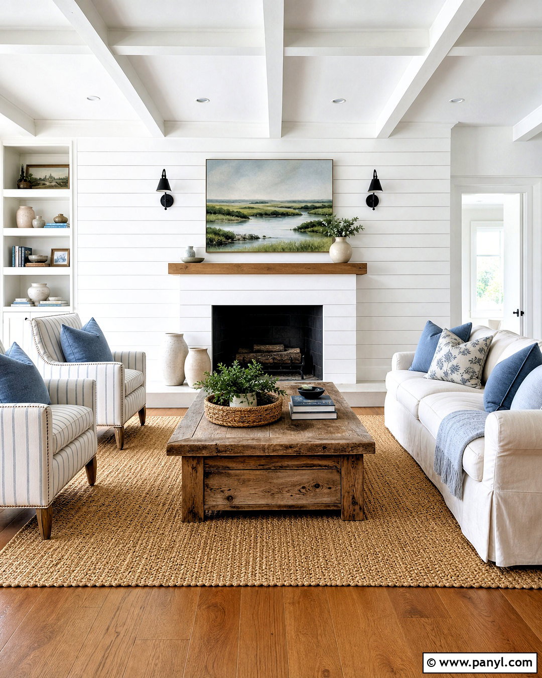 White Wall Living Room With Shiplap - 20 white wall living room ideas
