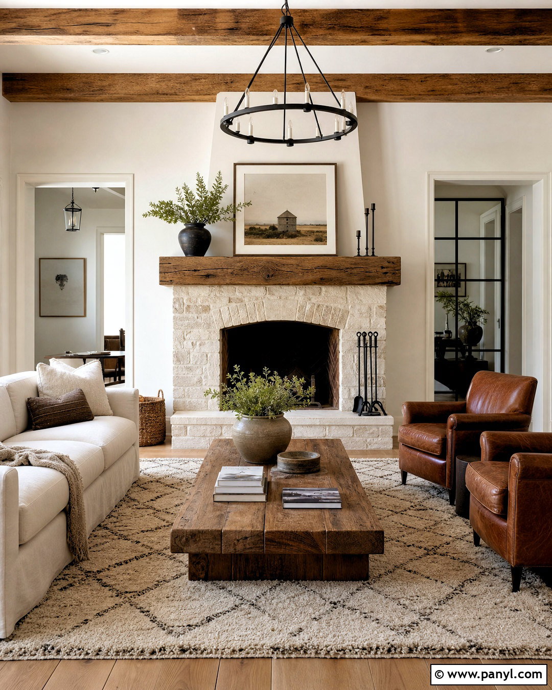 White Wall Living Room With Stone Fireplace - 20 white wall living room ideas