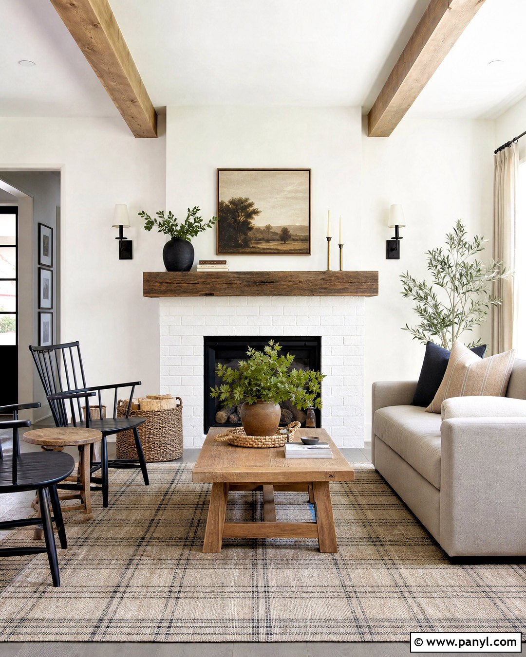 White Wall Modern Farmhouse Living Room - 20 white wall design ideas
