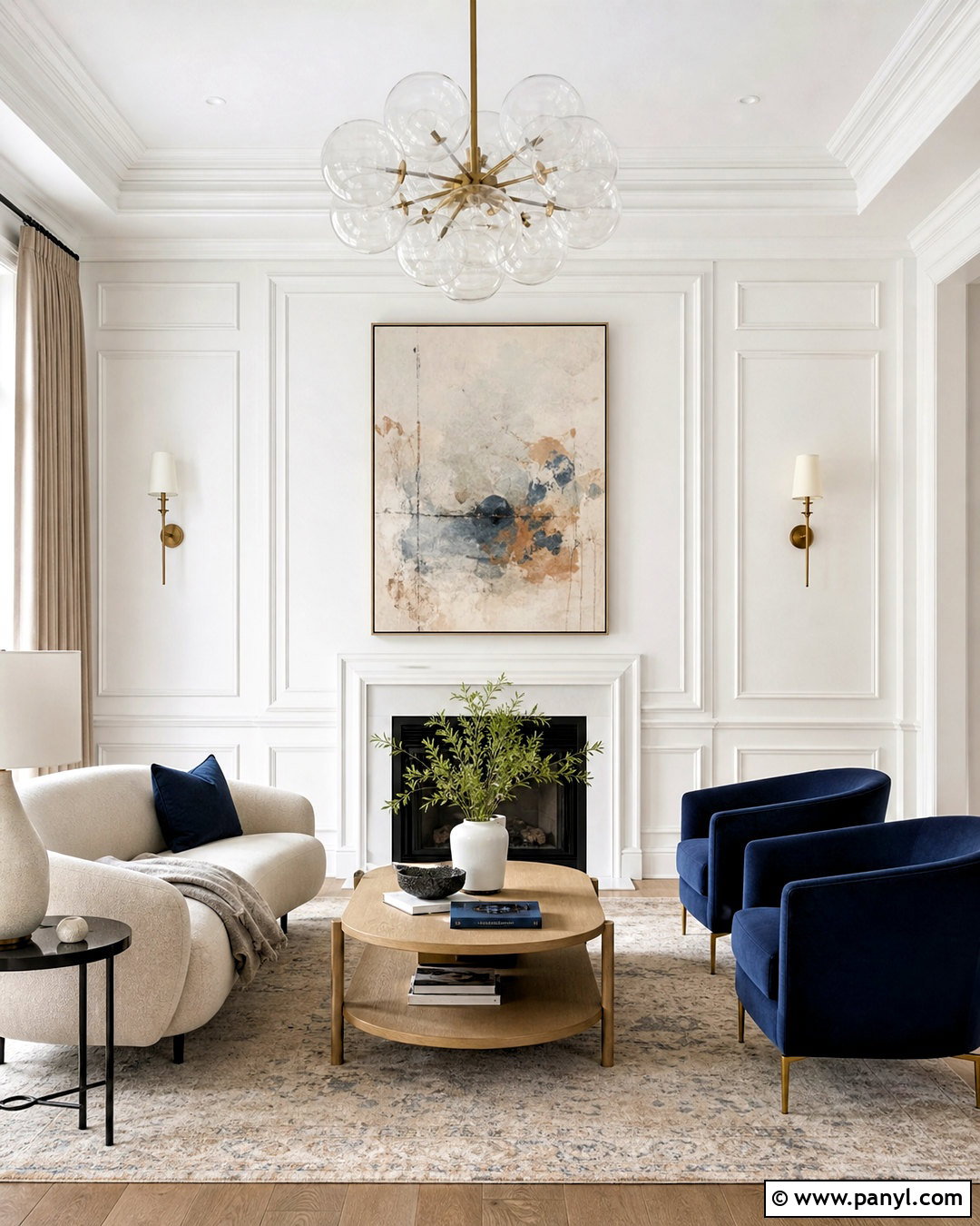 White Wall Molding Living Room - 20 white wall design ideas