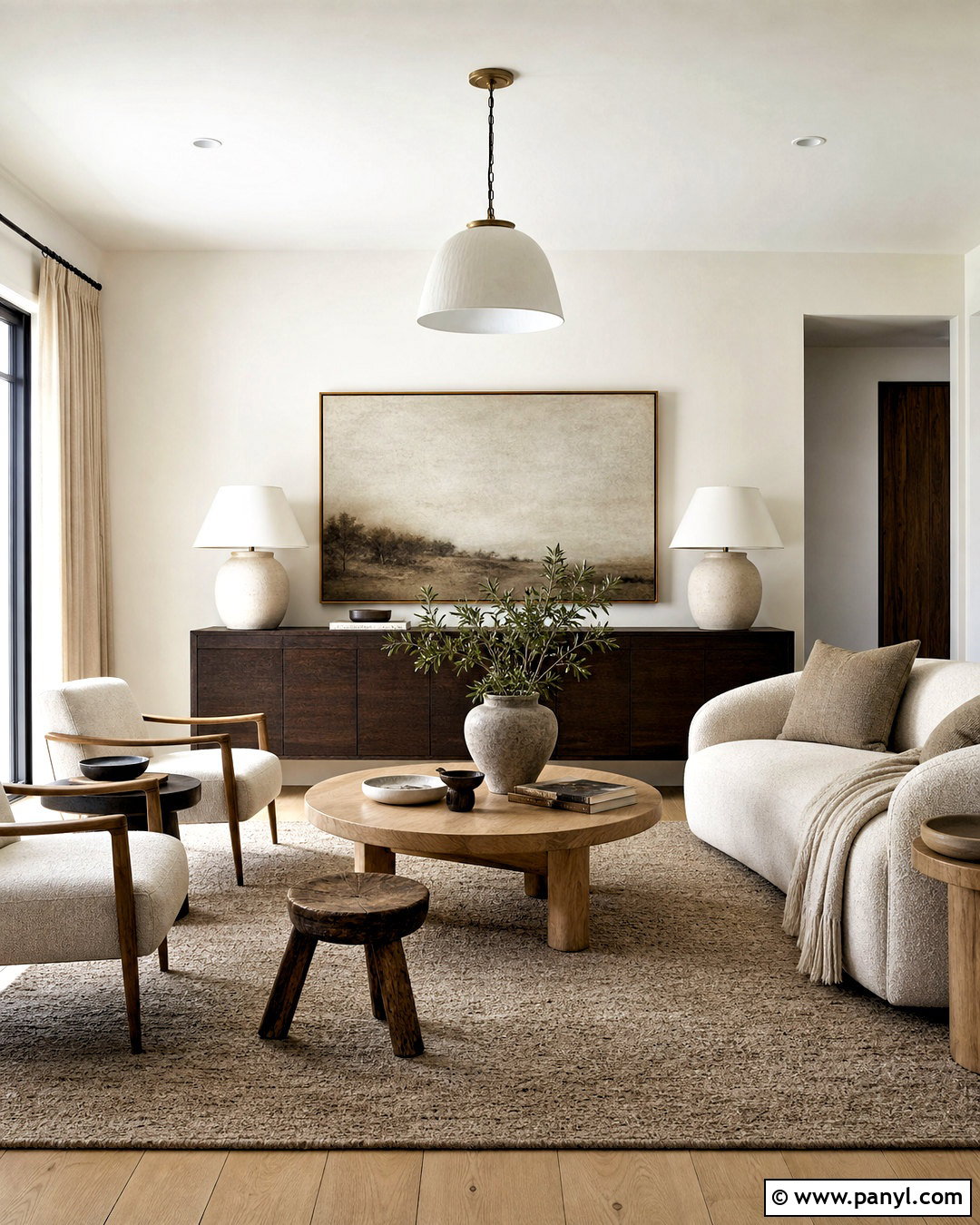 White Wall Neutral Layered Room - 20 white wall design ideas