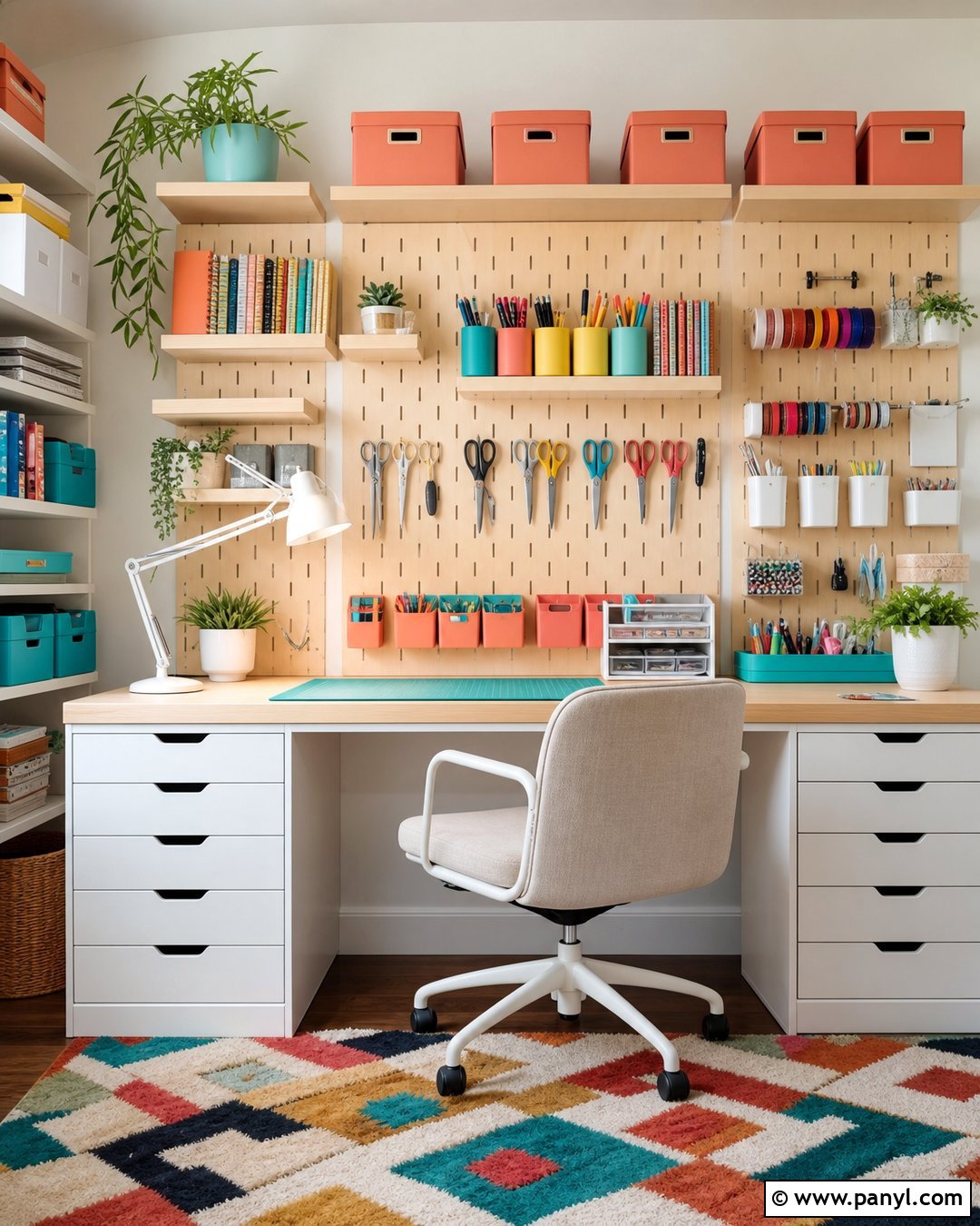 White Wall Pegboard - 35 plain white wall ideas