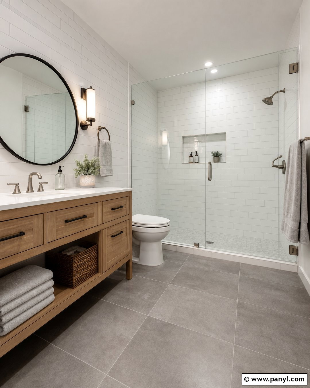 White Wall Tiles With Gray Floor Tiles - 25 Wall And Floor Tiles Color Combination Ideas