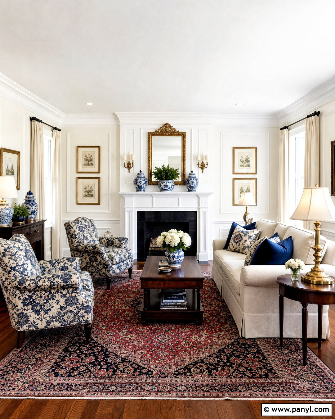 White Wall Traditional Living Room - 20 white wall design ideas