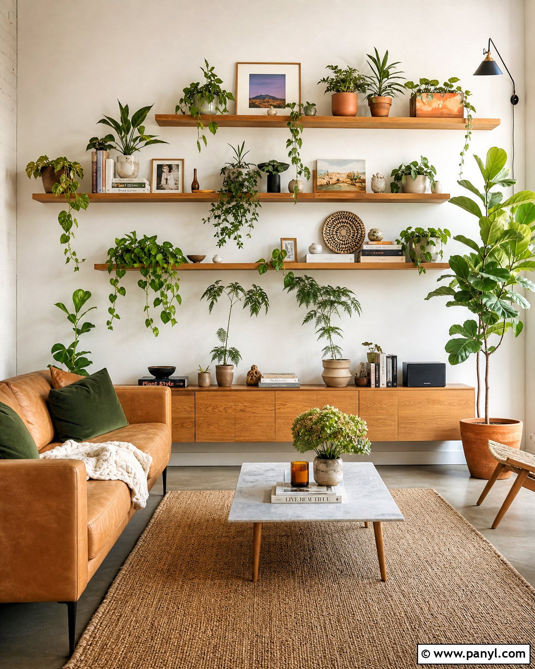 White Wall With Greenery - 20 white wall decor ideas