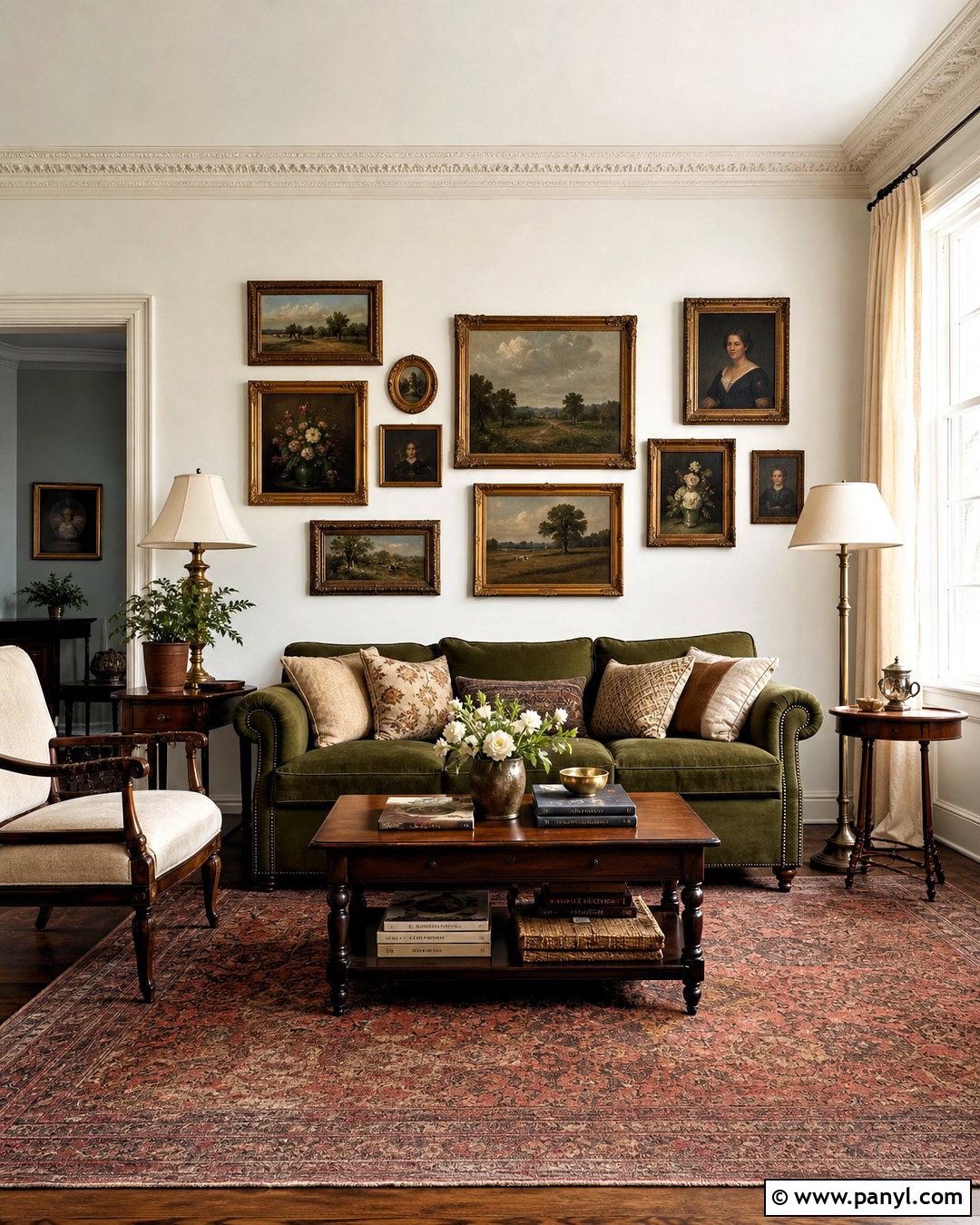 White Wall With Vintage Art - 20 white wall decor ideas