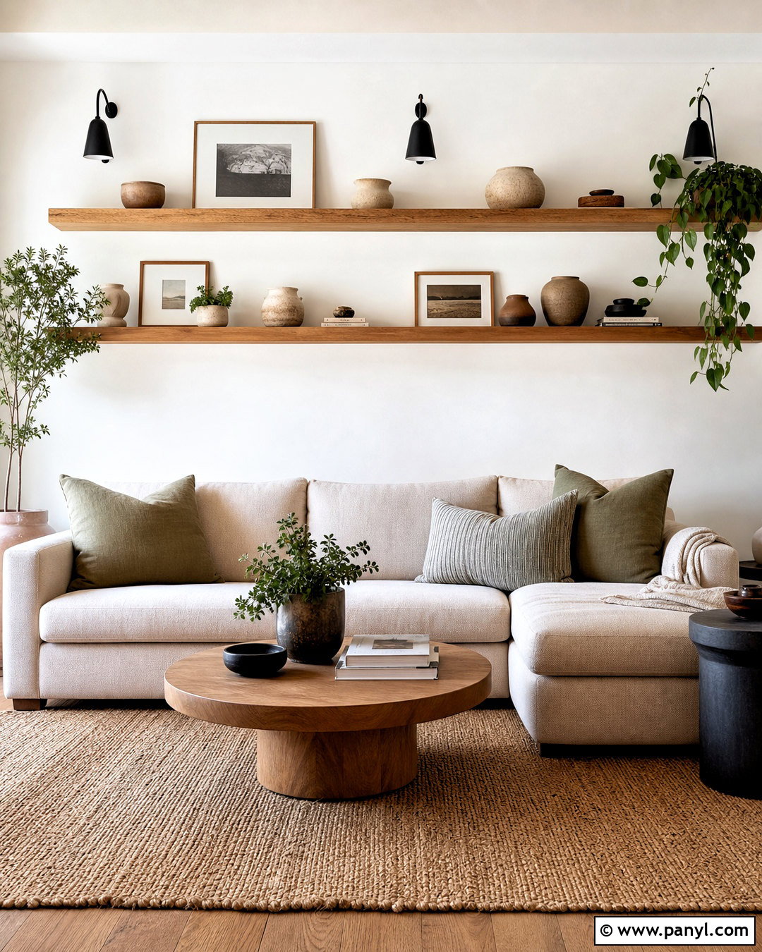 White Wall With Wood Shelves - 20 white wall background ideas