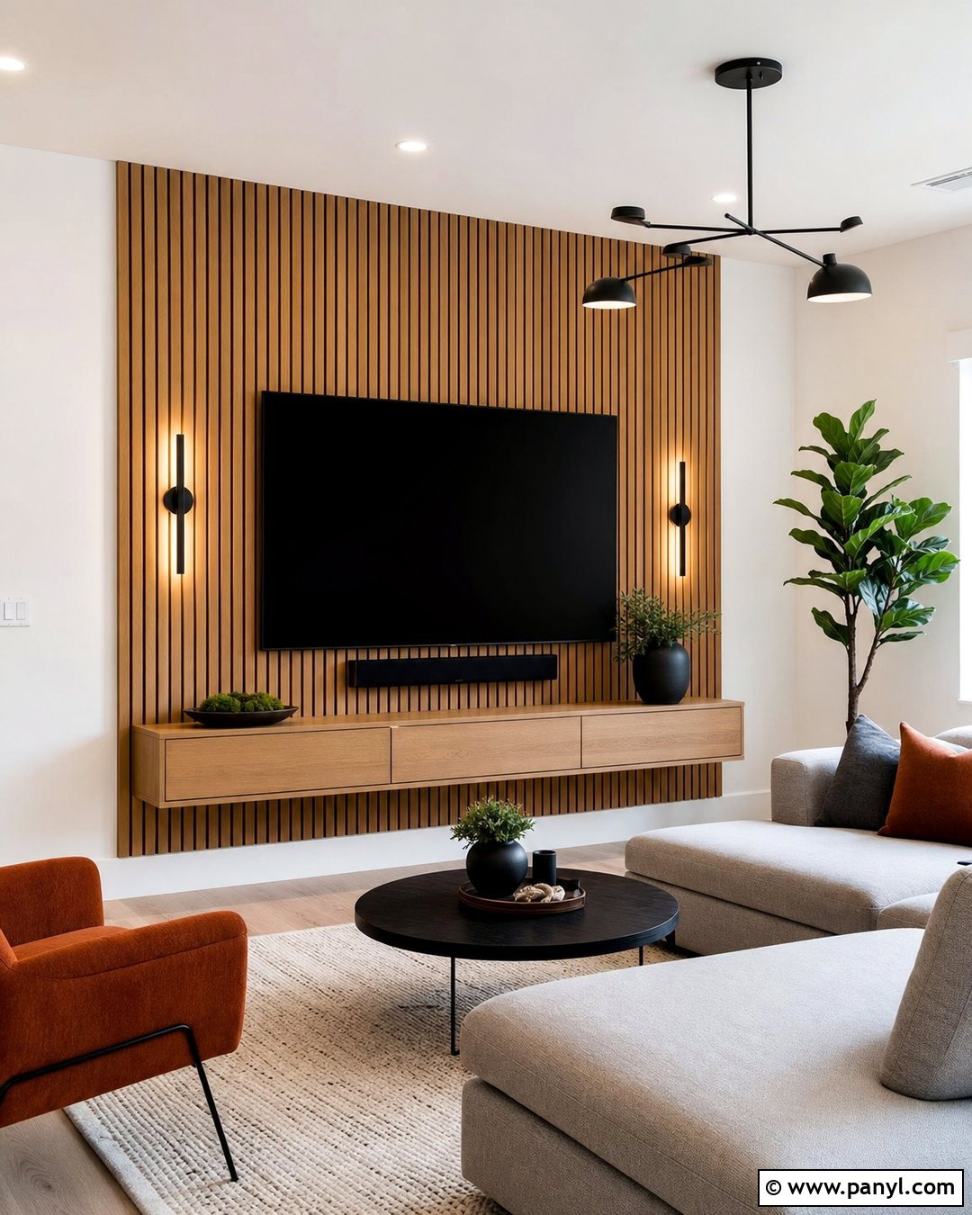 White Wall With Wood Slats - 35 plain white wall ideas
