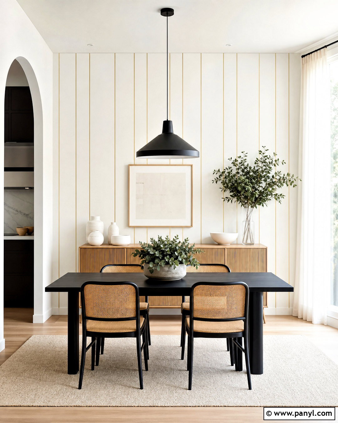 White Wallpaper Wall With Gold Stripes - 20 golden strips on wall ideas