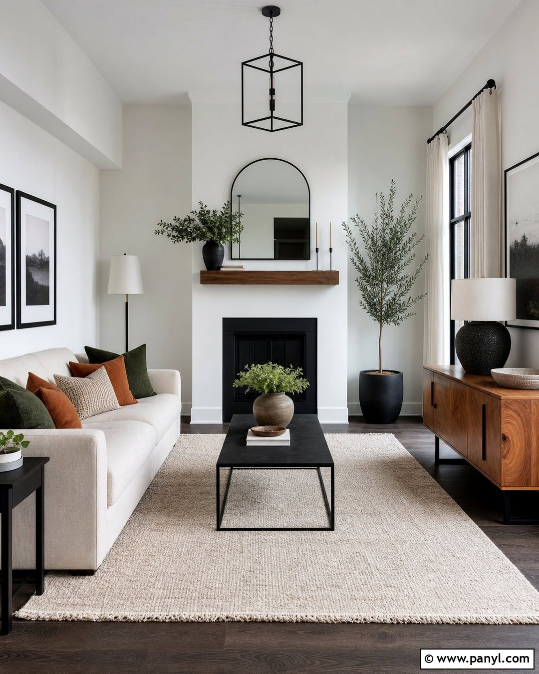 White Walls And Dark Wood Floors With Black Accents - 20 White Walls Dark Wood Floors