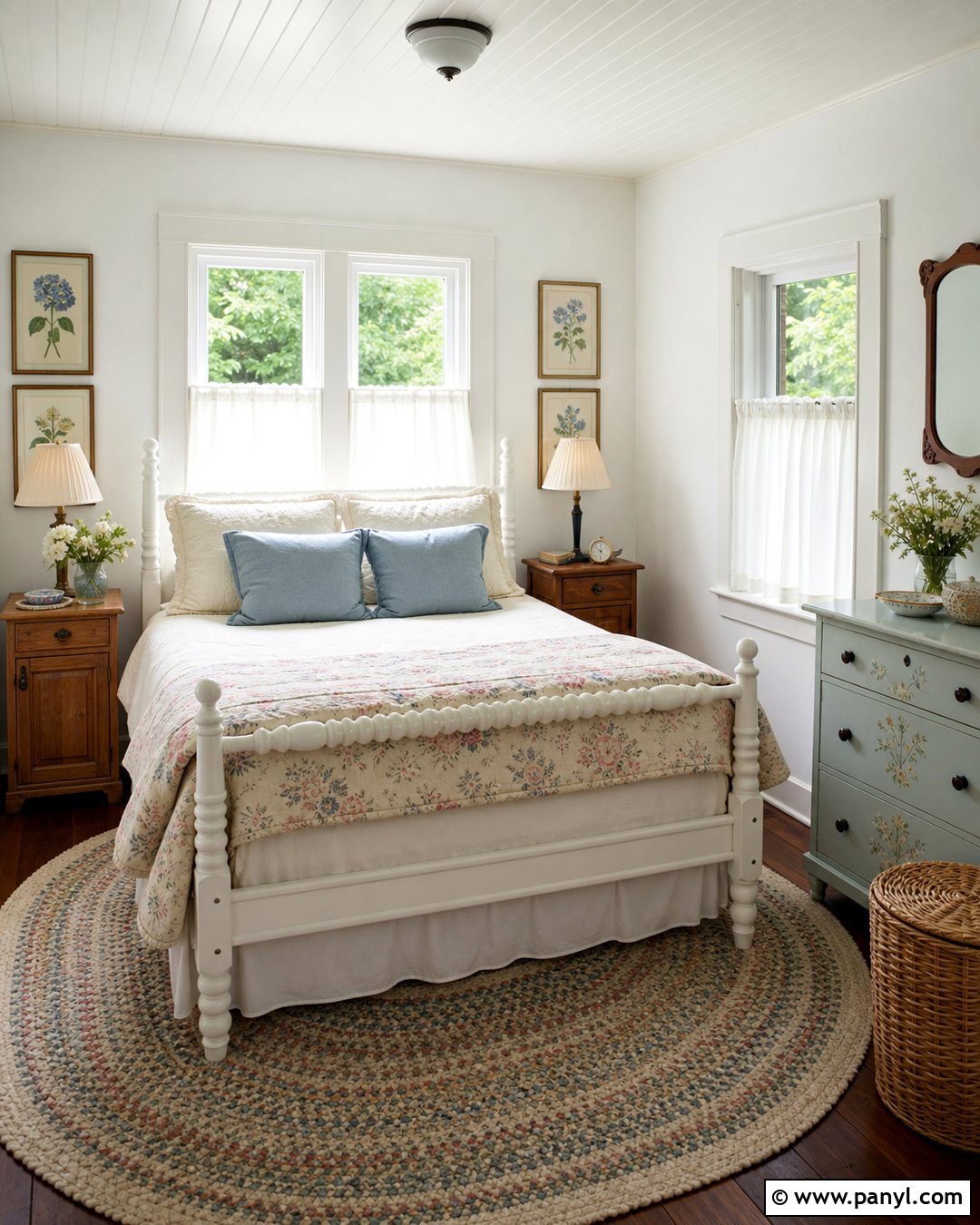 White Walls And Trim Cottage Bedroom - 25 White Wall White Trim Ideas