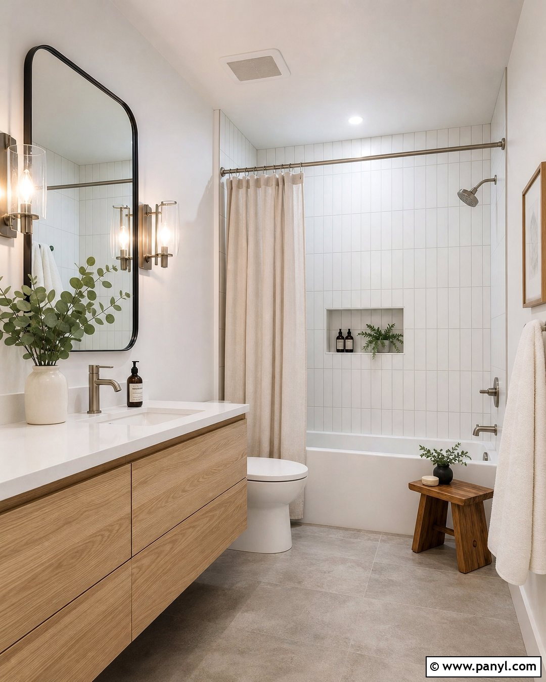 White Walls And Trim Modern Bathroom - 25 White Wall White Trim Ideas