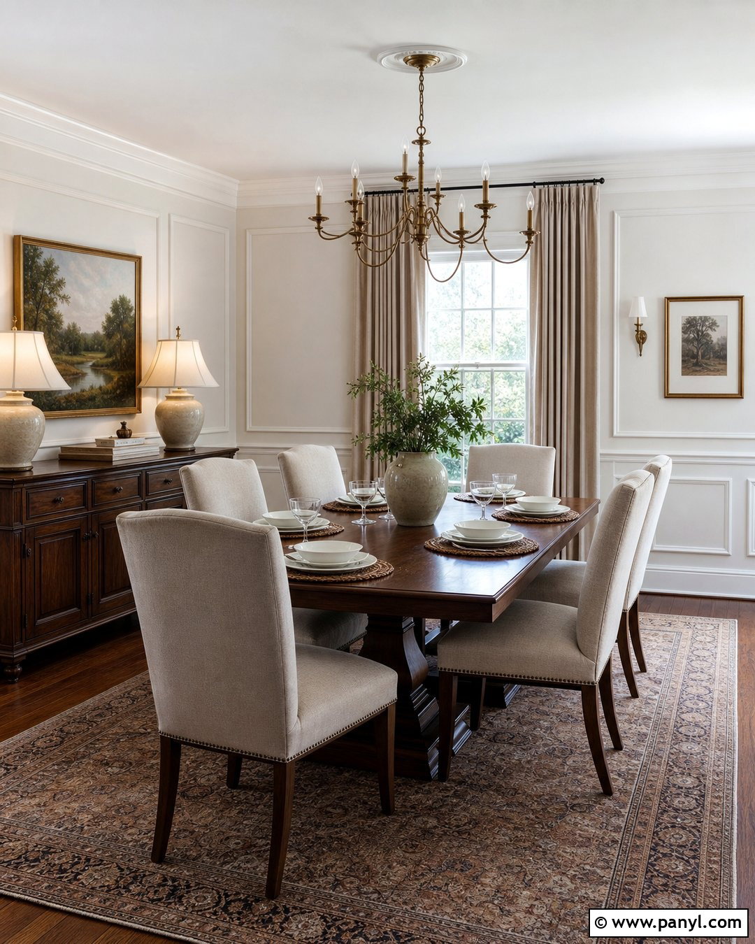 White Walls And Trim Traditional Dining Room - 25 White Wall White Trim Ideas