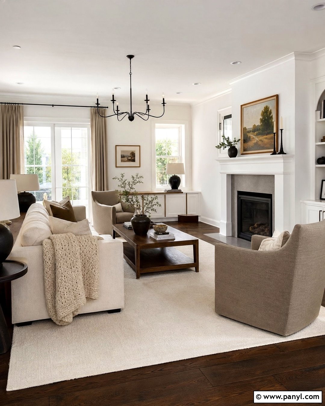 White Walls And Trim With Dark Wood Floors - 25 White Wall White Trim Ideas