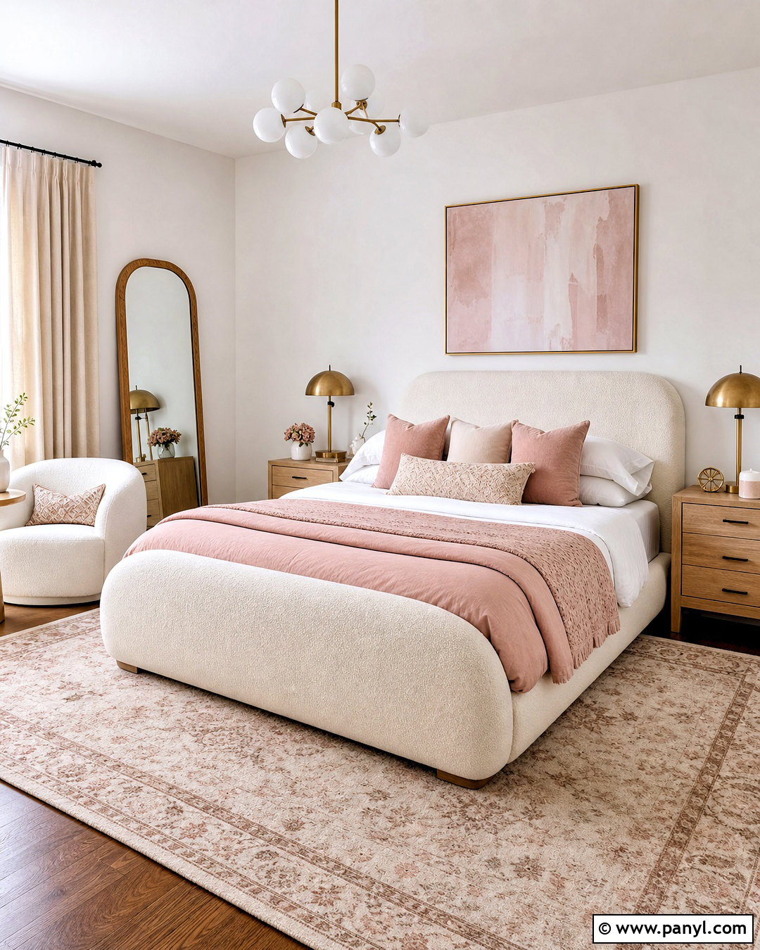 White Walls Bedroom With Blush Pink Decor - 20 white walls bedroom ideas