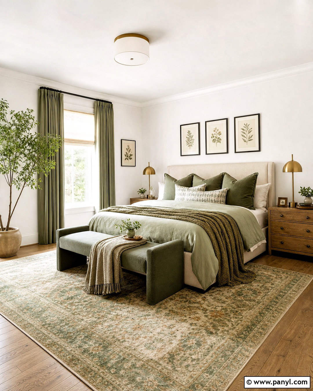 White Walls Bedroom With Sage Green Decor - 20 white walls bedroom ideas