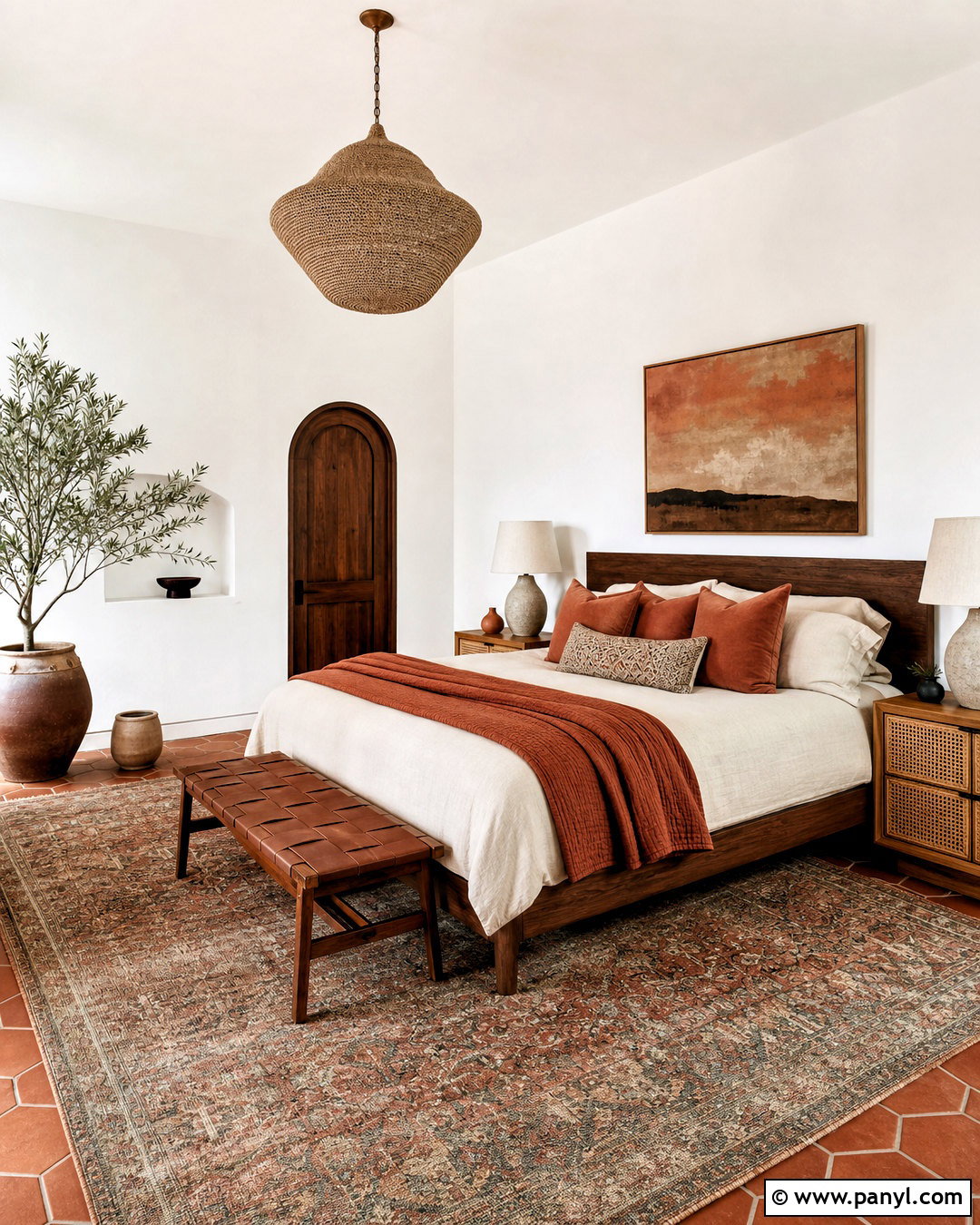 White Walls Bedroom With Terracotta Accents - 20 white walls bedroom ideas