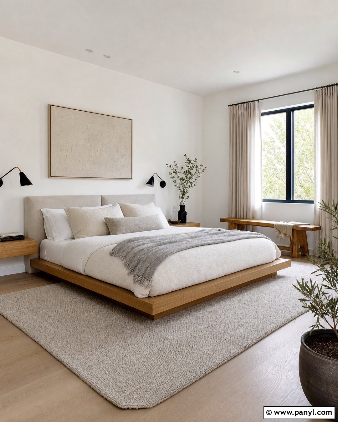 White Walls In a Minimal Bedroom - 50 white walls
