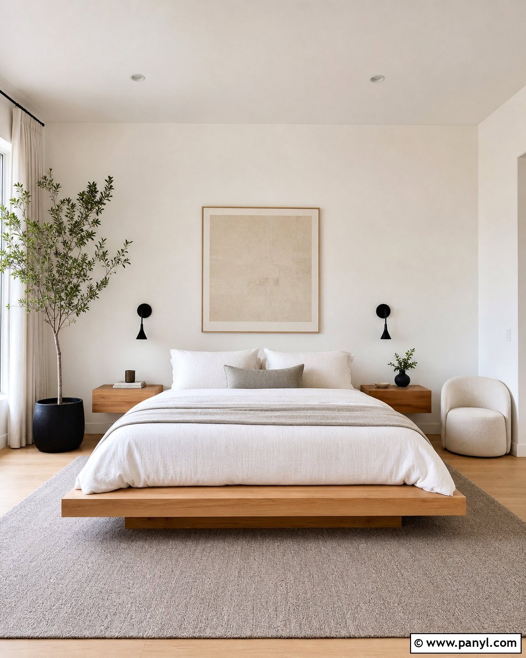 White Walls Minimalist Bedroom - 30 White Walls Interior Ideas