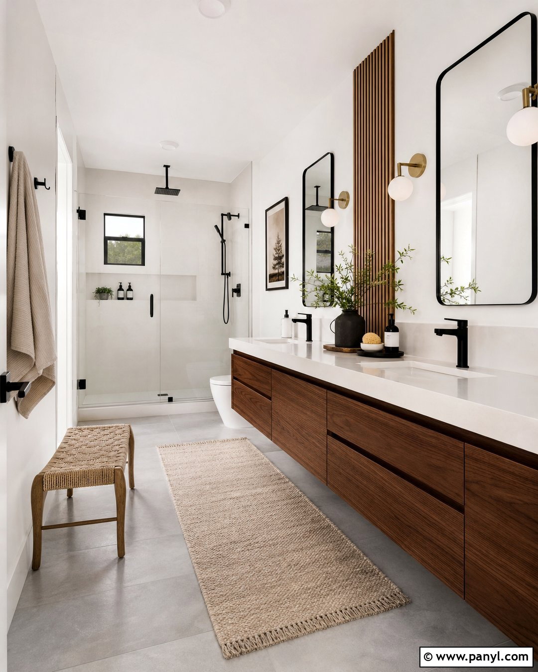 White Walls Modern Bathroom - 30 White Walls Interior Ideas