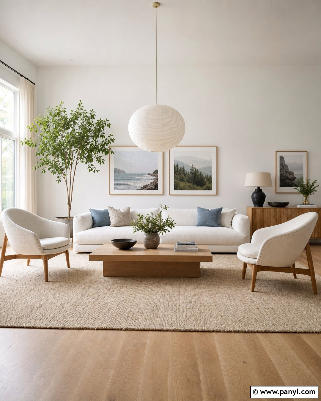 White Walls Scandinavian Living Room - 30 White Walls Interior Ideas