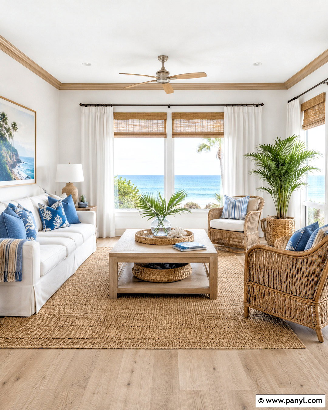 White Walls With Beige Trim Coastal Living Room - 35 white walls beige trim ideas